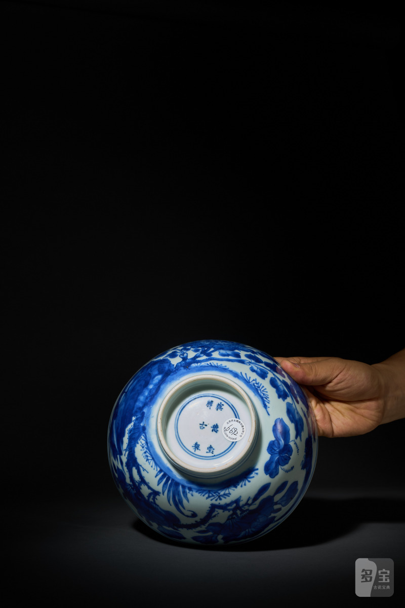 清康熙 青花锦鸡牡丹纹大碗 - 图5